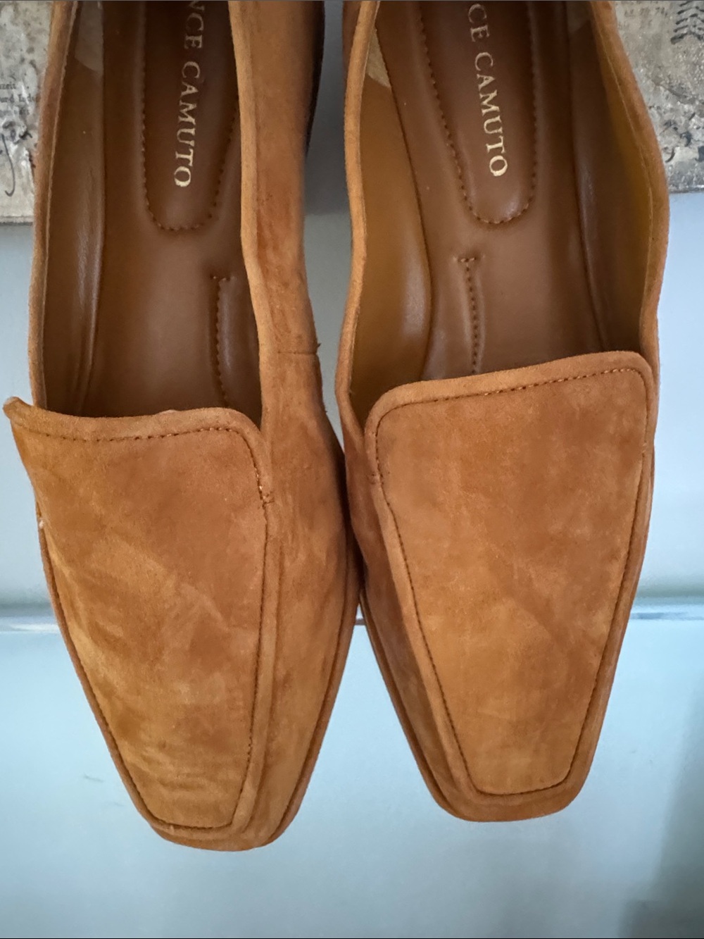 NWOT Vince Camuto Suede Loafers Size 39.5 - Picture 2 of 9